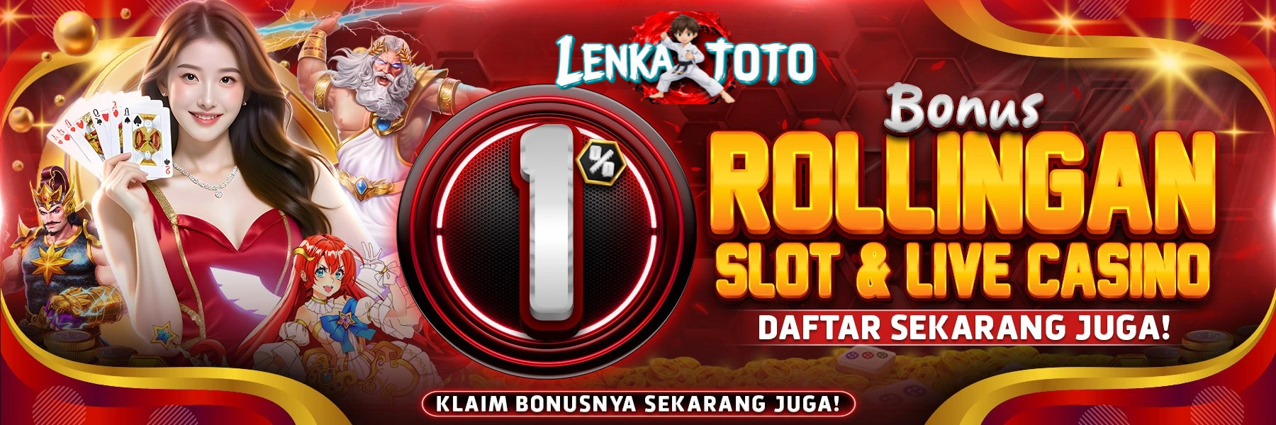 BONUS ROLLINGAN SLOT & CASINO 1%